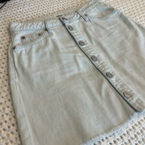 Hudson Jeans light wash denim button-up mini skirt